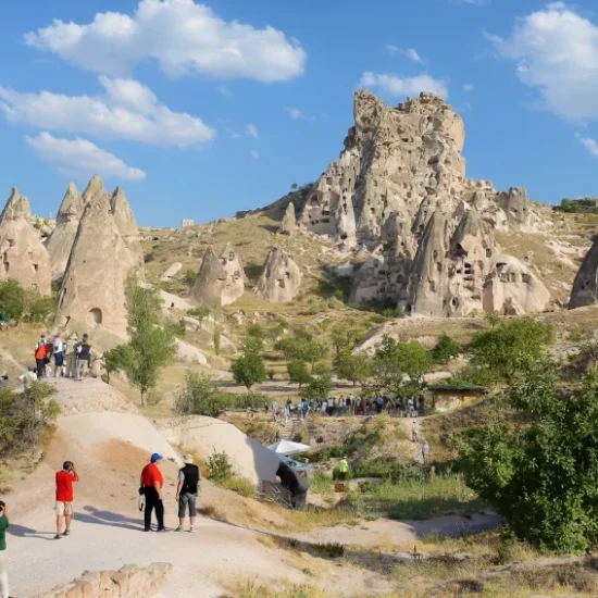 ferry chimneys cappadocia cave
